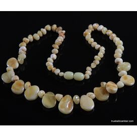 Leave shape pieces Baltic amber choker 18in