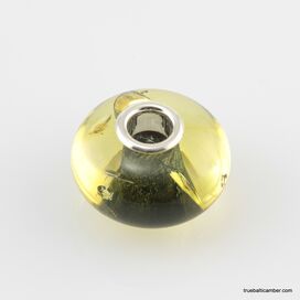 Green Baltic amber PANDORA style bead