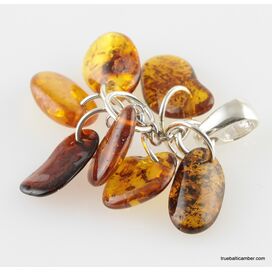 Dangling pieces Baltic amber pendant