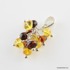 Grape multi Baltic amber dangle pendant