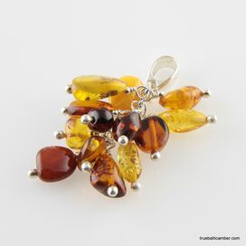 Grape multi Baltic amber dangle pendant