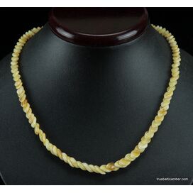 Overlapping Butter pieces Baltic amber necklace 18in