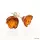Carved Rose Baltic Amber Stud Earrings