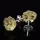 Carved Rose Baltic Amber Stud Earrings
