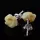 Carved Rose Baltic Amber Stud Earrings