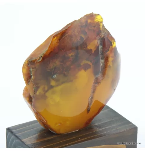 Vintage Baltic amber fossil stone w stand