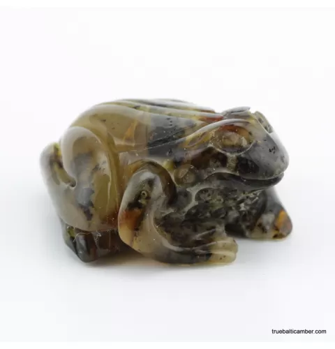 Carved Genuine BALTIC AMBER - Frog