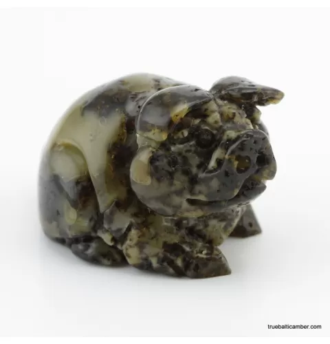 Carved Genuine BALTIC AMBER - Pig