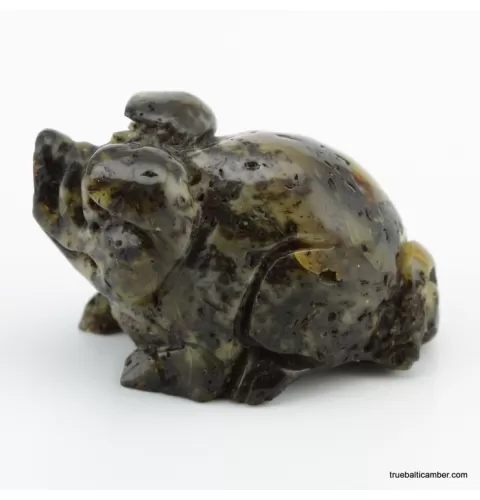 Carved Genuine BALTIC AMBER - Pig