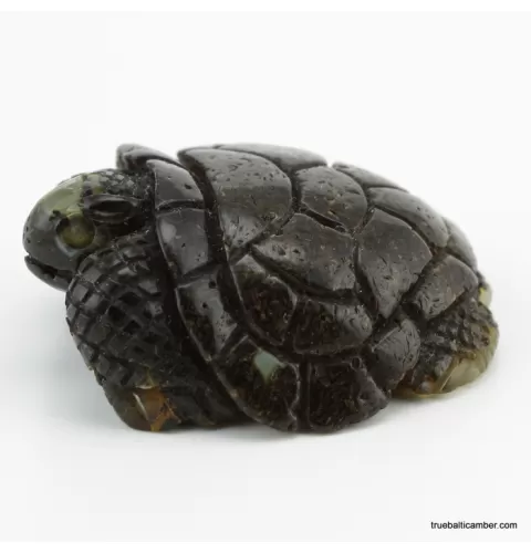 Carved Genuine BALTIC AMBER - Turtle