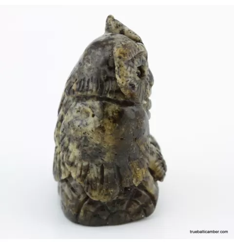 Carved Genuine BALTIC AMBER - Owl