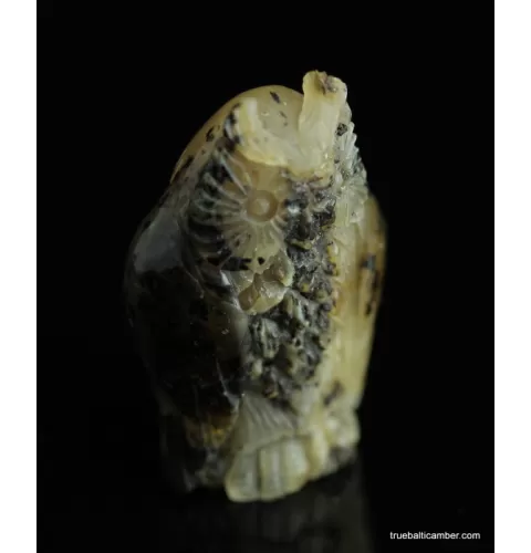 Carved Genuine BALTIC AMBER - Owl