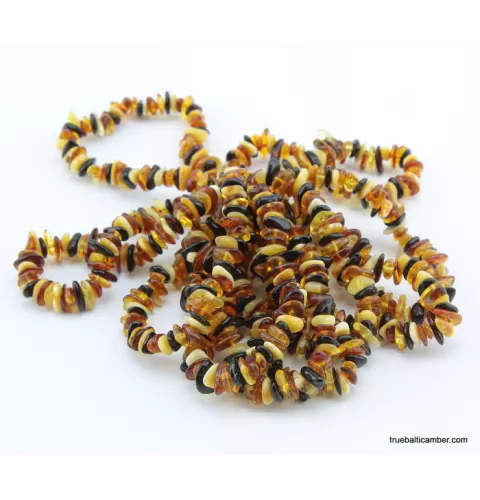 10 Multi NUGGETS Baltic amber adult strech bracelet