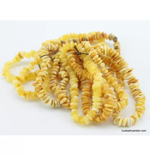 10 Raw butter NUGGETS Baltic amber adult strech bracelets