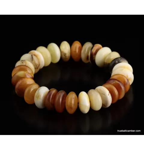 Unique buttons Baltic amber bracelet 7in