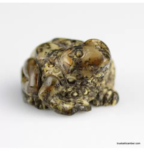 Carved Genuine BALTIC AMBER - Frog
