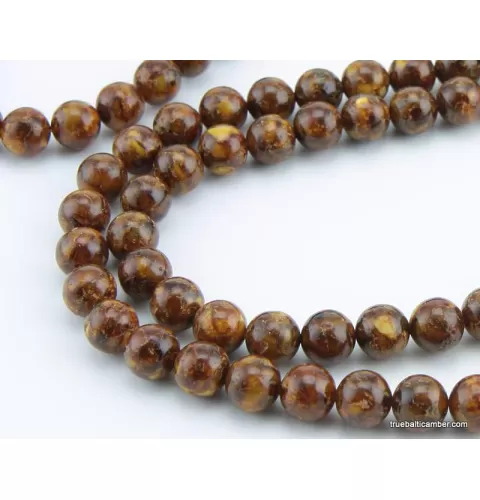 Tibetan Buddhist Mala Prayer 108 PRESSED Baltic amber beads