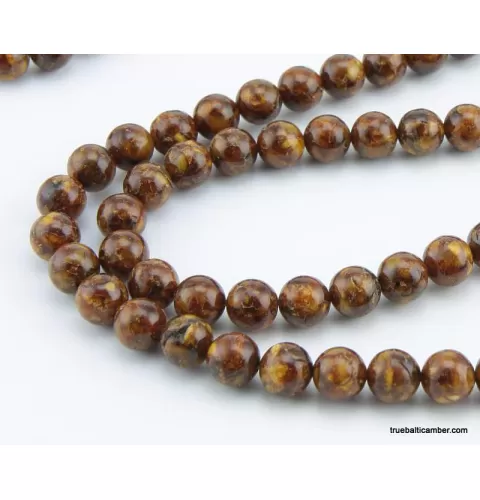 Tibetan Buddhist Mala Prayer 108 PRESSED Baltic amber beads