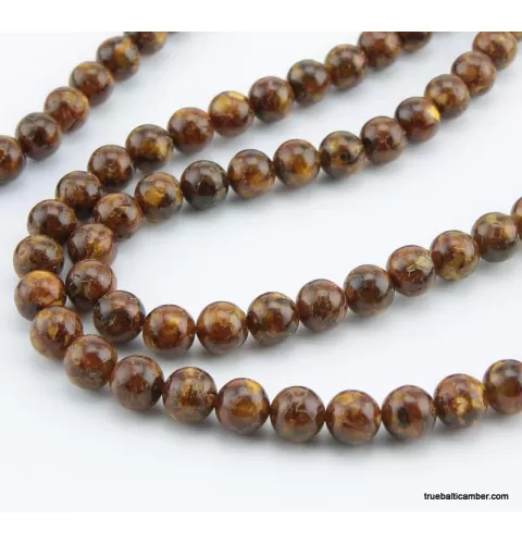 Tibetan Buddhist Mala Prayer 108 PRESSED Baltic amber beads