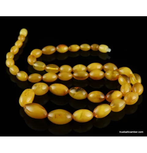 Vintage OLIVE beads Baltic amber necklace