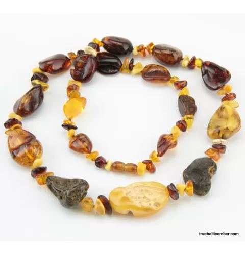 Large multi beaded Baltic amber necklace