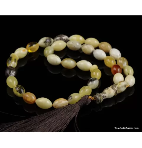 Islamic 33 Baltic amber prayer OLIVE beads
