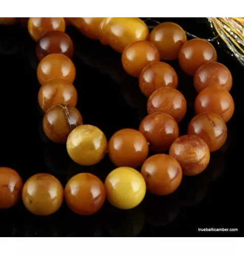Islamic 33 Baltic amber prayer ROUND beads