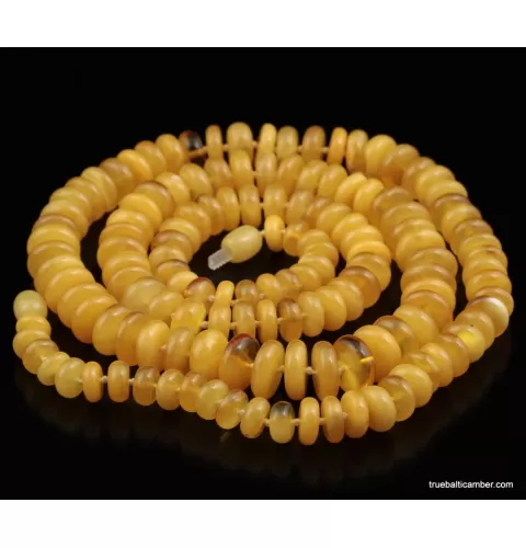Egg Yolk BUTTONS Baltic amber necklace 79cm