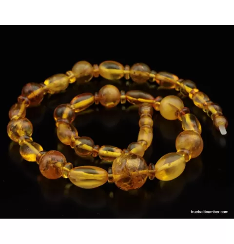 Vintage combination Round beads Baltic amber necklace