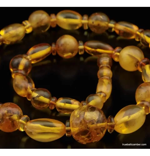Vintage combination Round beads Baltic amber necklace