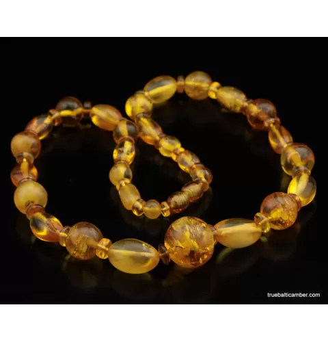 Vintage combination Round beads Baltic amber necklace