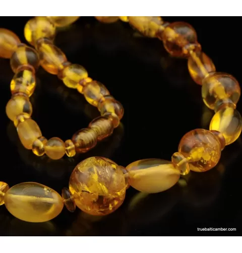 Vintage combination Round beads Baltic amber necklace
