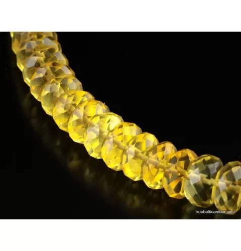 Faceted BUTTONS Baltic amber necklace 18in
