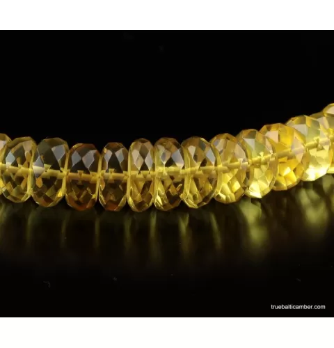 Faceted BUTTONS Baltic amber necklace 18in