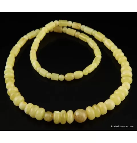 Butter combination beads Baltic amber necklace
