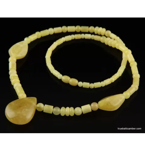 Butter combination beads Baltic amber necklace