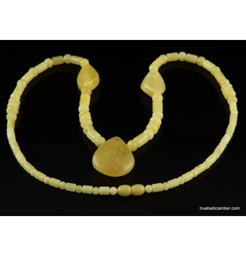 Butter combination beads Baltic amber necklace
