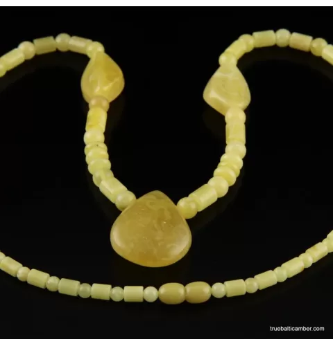 Butter combination beads Baltic amber necklace