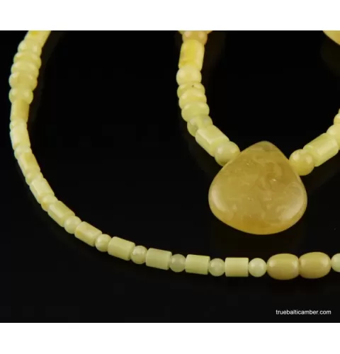 Butter combination beads Baltic amber necklace