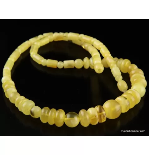 Butter combination beads Baltic amber necklace