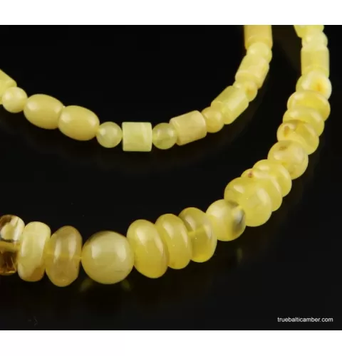 Butter combination beads Baltic amber necklace