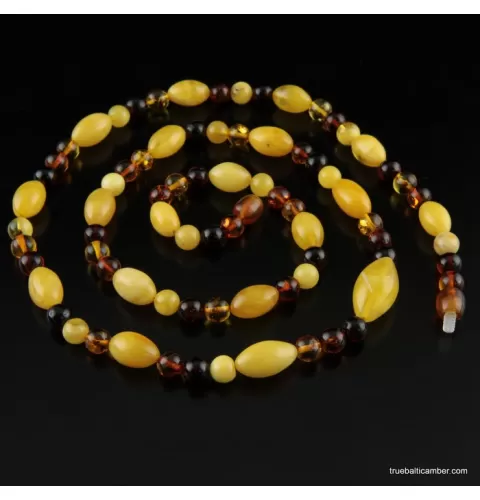 Long Combination Baltic amber neclace 27in