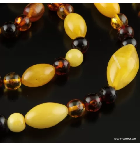 Long Combination Baltic amber neclace 27in