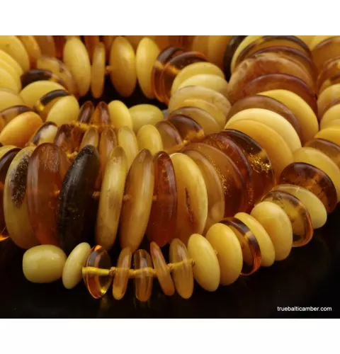 Butter buttons Baltic amber necklace 25in