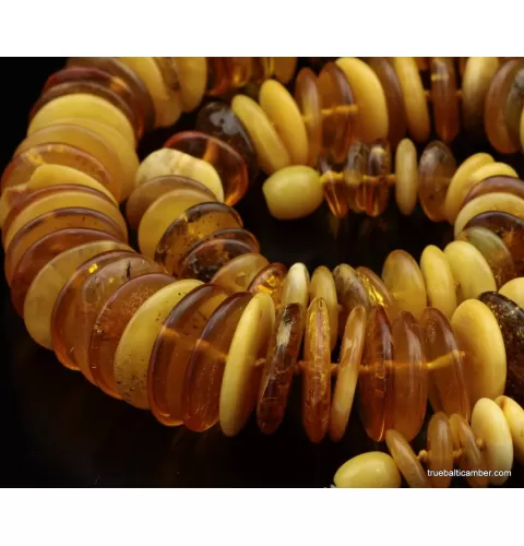 Butter buttons Baltic amber necklace 24in
