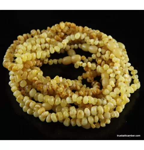 11 Butter BAROQUE Baby teething Baltic amber necklaces