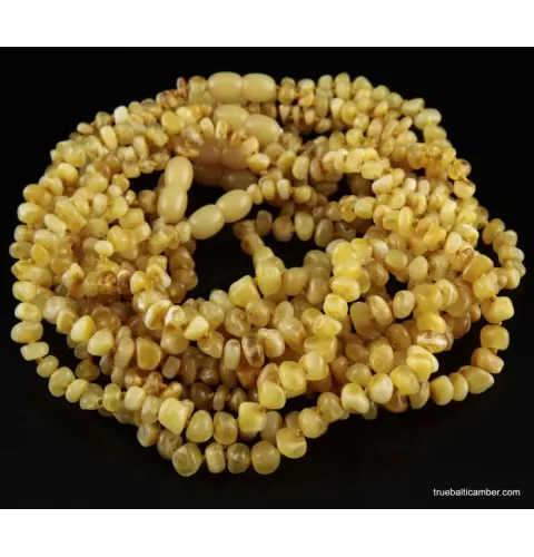 10 Butter BAROQUE Baby teething Baltic amber necklaces