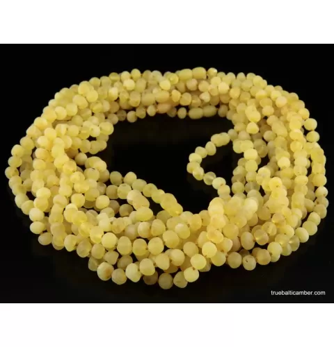 10 HQ Raw Butter BAROQUE Baltic amber adult necklaces