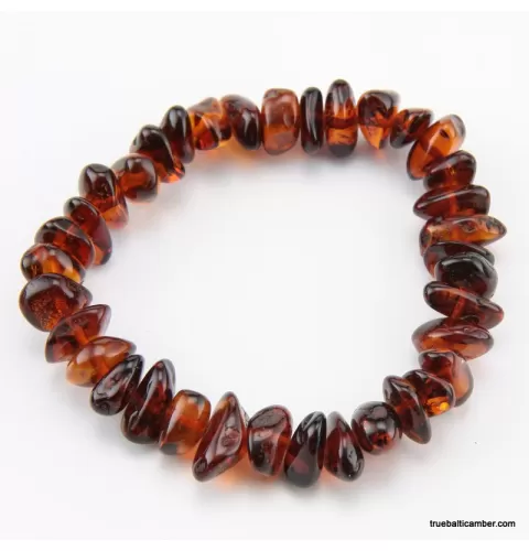 Ruby Rounded Nuggets Baltic amber bracelet