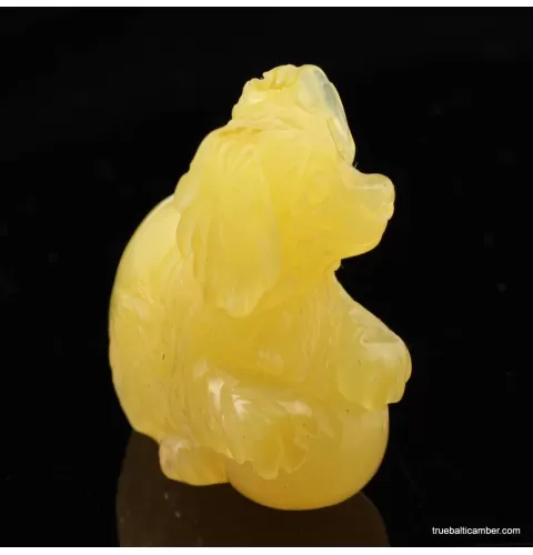 Carved Genuine BALTIC AMBER - Dog